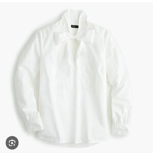 J.Crew 100% Cotton Tie Neck Top